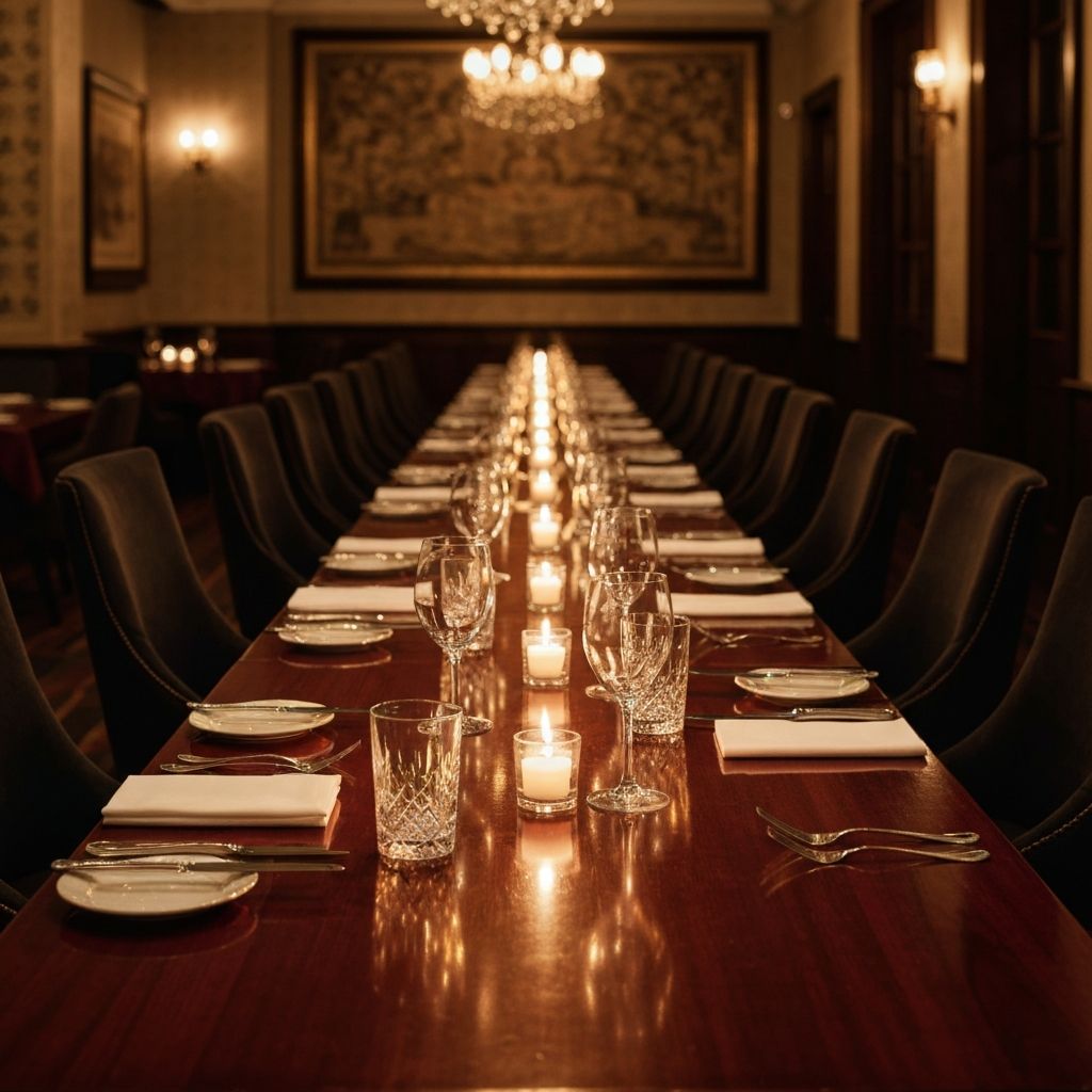 Private dining room with elegant table setting